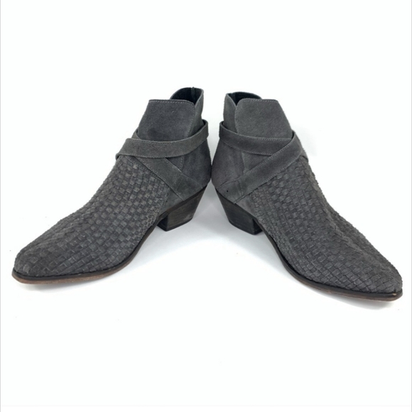 Free People Leather Suede Woven Ankle Boots 10 40 - Picture 6 of 11